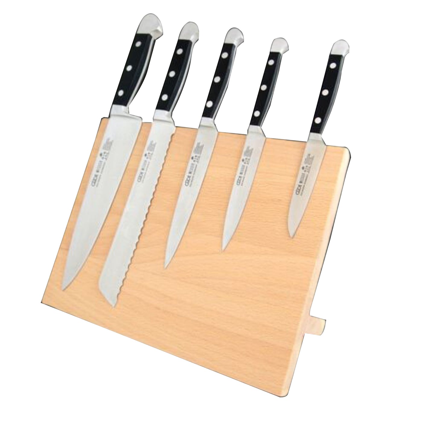 Gude Beechwood Magnetic Knife Block Holds Up to 5-Knives