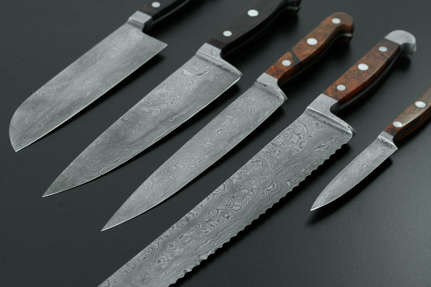 Gude Franz Güde Series Damascus Steel Bread Knife 12.5-in, Desert Ironwood Handle - Gude Shop USA