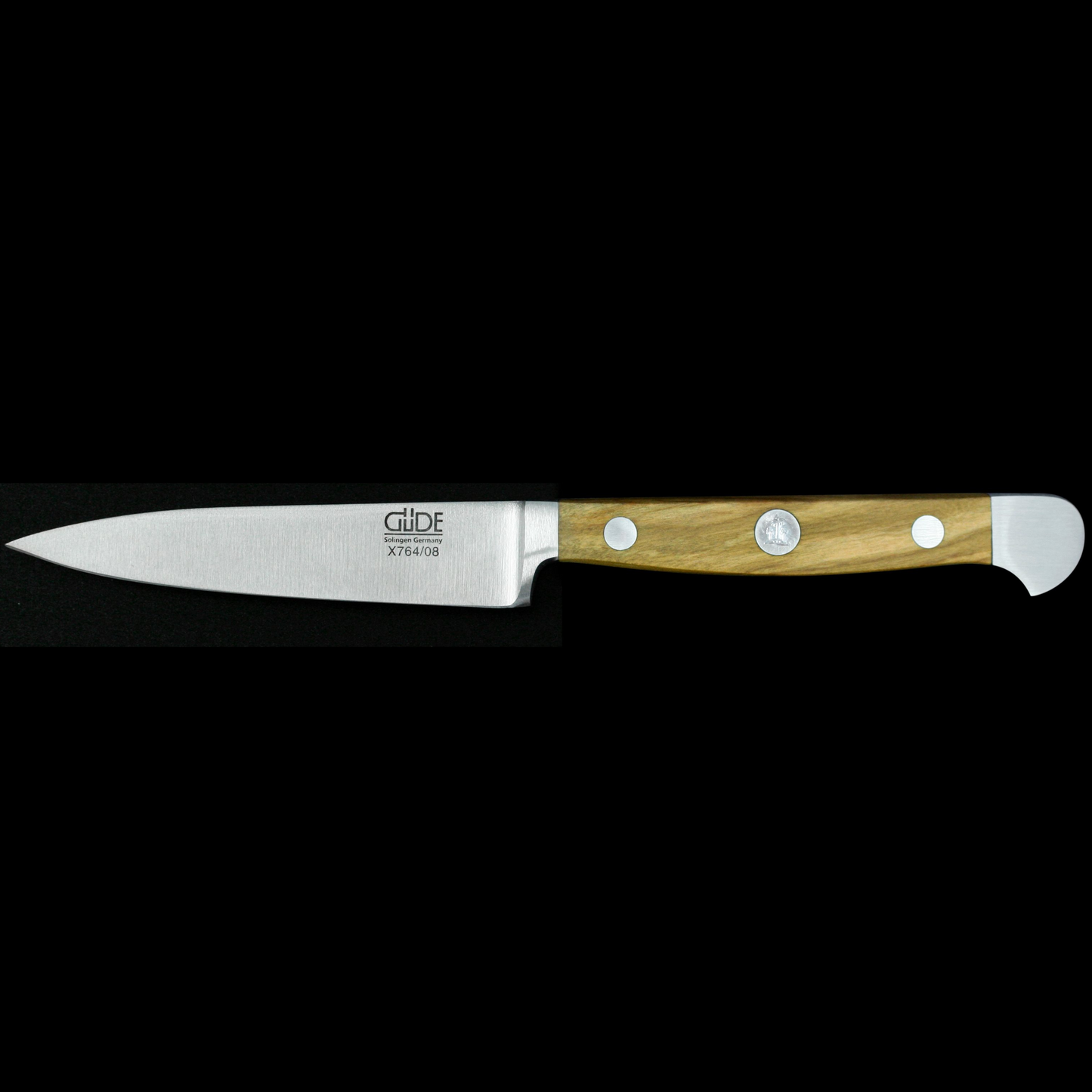 Gude Alpha Olive Series Forged Double Bolster Chef's Paring Knife 3", Olivewood Handle - GuedeUSA
