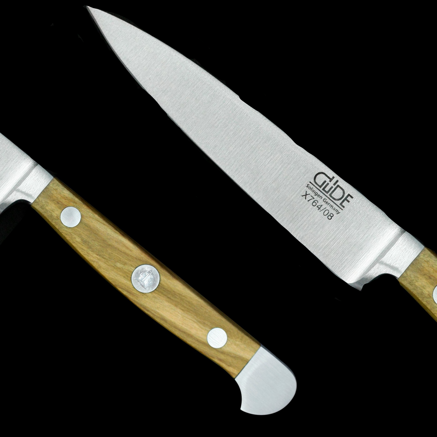 Gude Alpha Olive Series Forged Double Bolster Chef's Paring Knife 3", Olivewood Handle - GuedeUSA