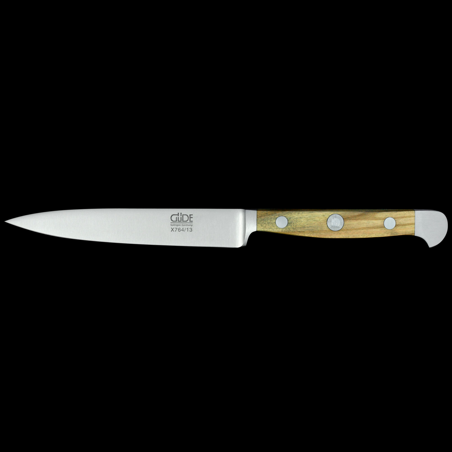 Gude Alpha Olive Series Forged Double Bolster Chef's Paring Knife 5", Olivewood Handle - GuedeUSA