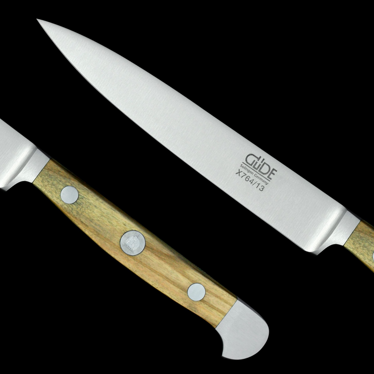 Gude Alpha Olive Series Forged Double Bolster Chef's Paring Knife 5", Olivewood Handle - GuedeUSA
