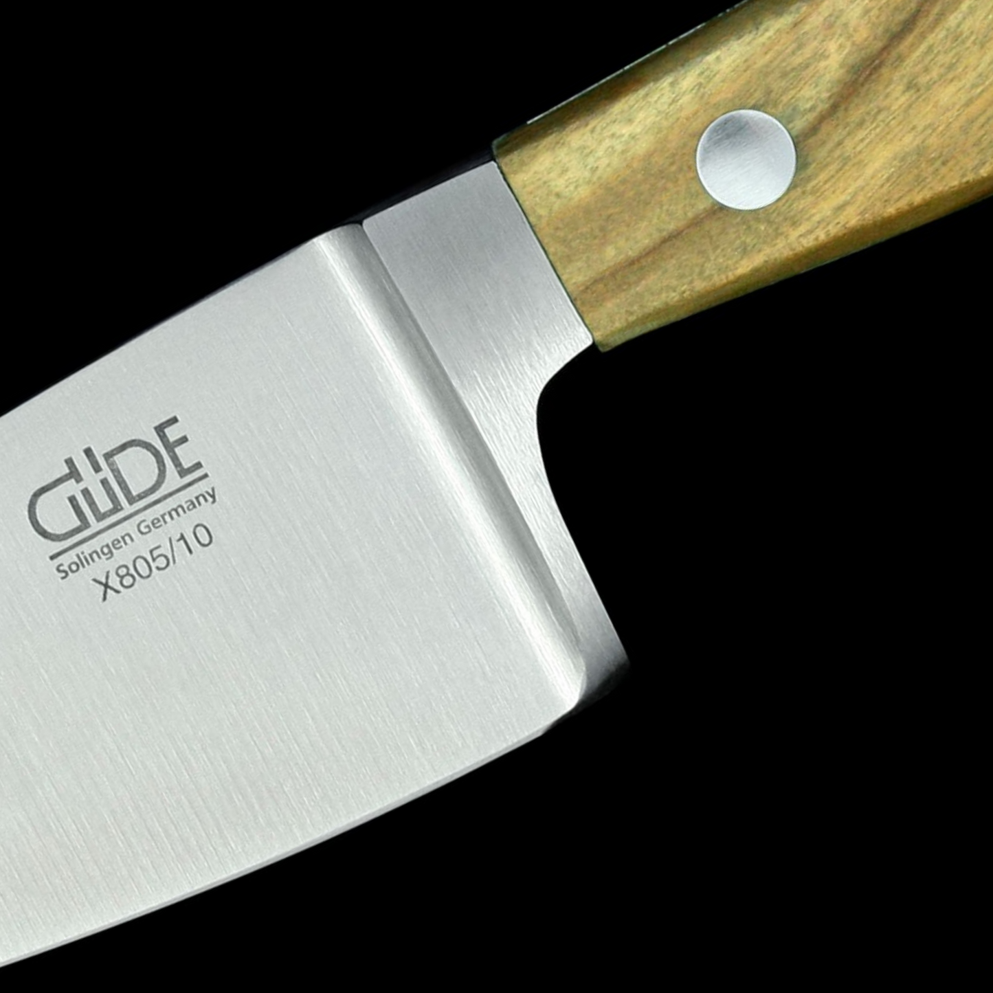 Gude Alpha Olive Series Forged Double Bolster Hard Cheese Knife 3", Olivewood Handle - GuedeUSA