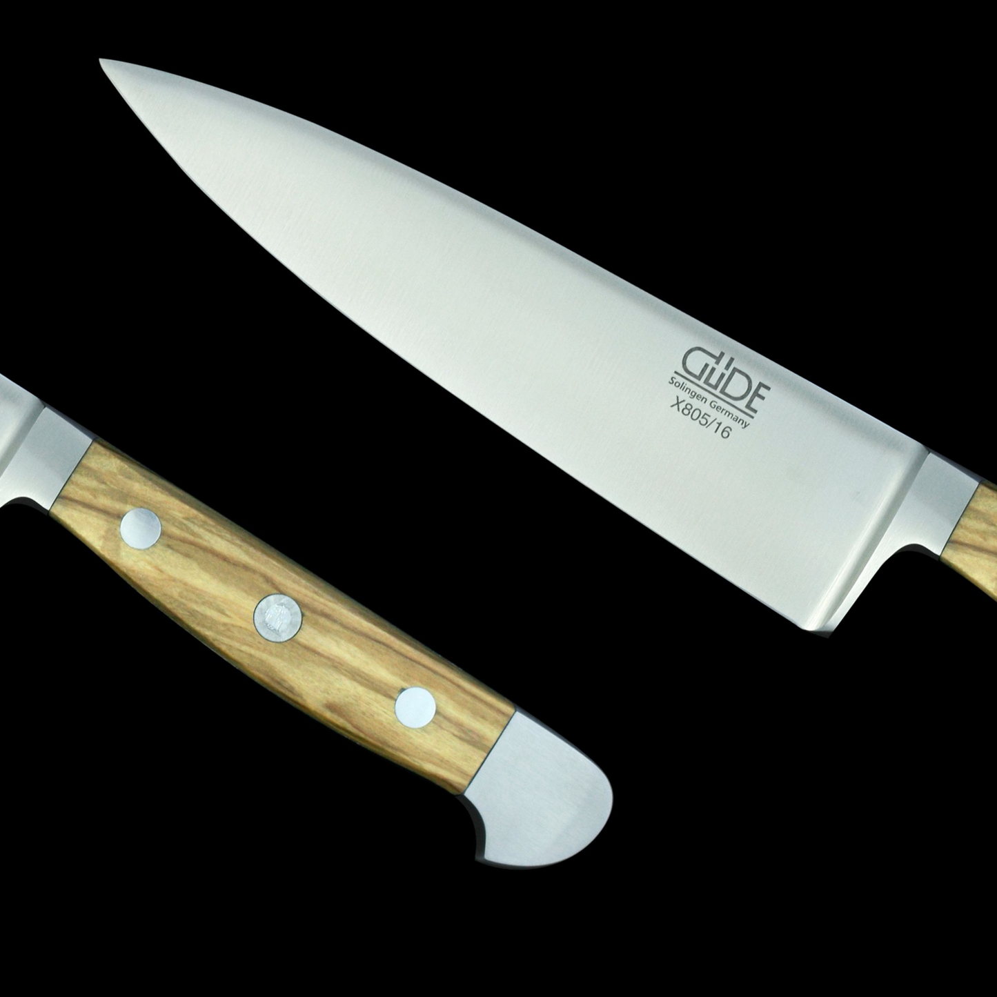 Gude Alpha Olive Series Forged Double Bolster Chef Knife 6", Olivewood Handle - GuedeUSA