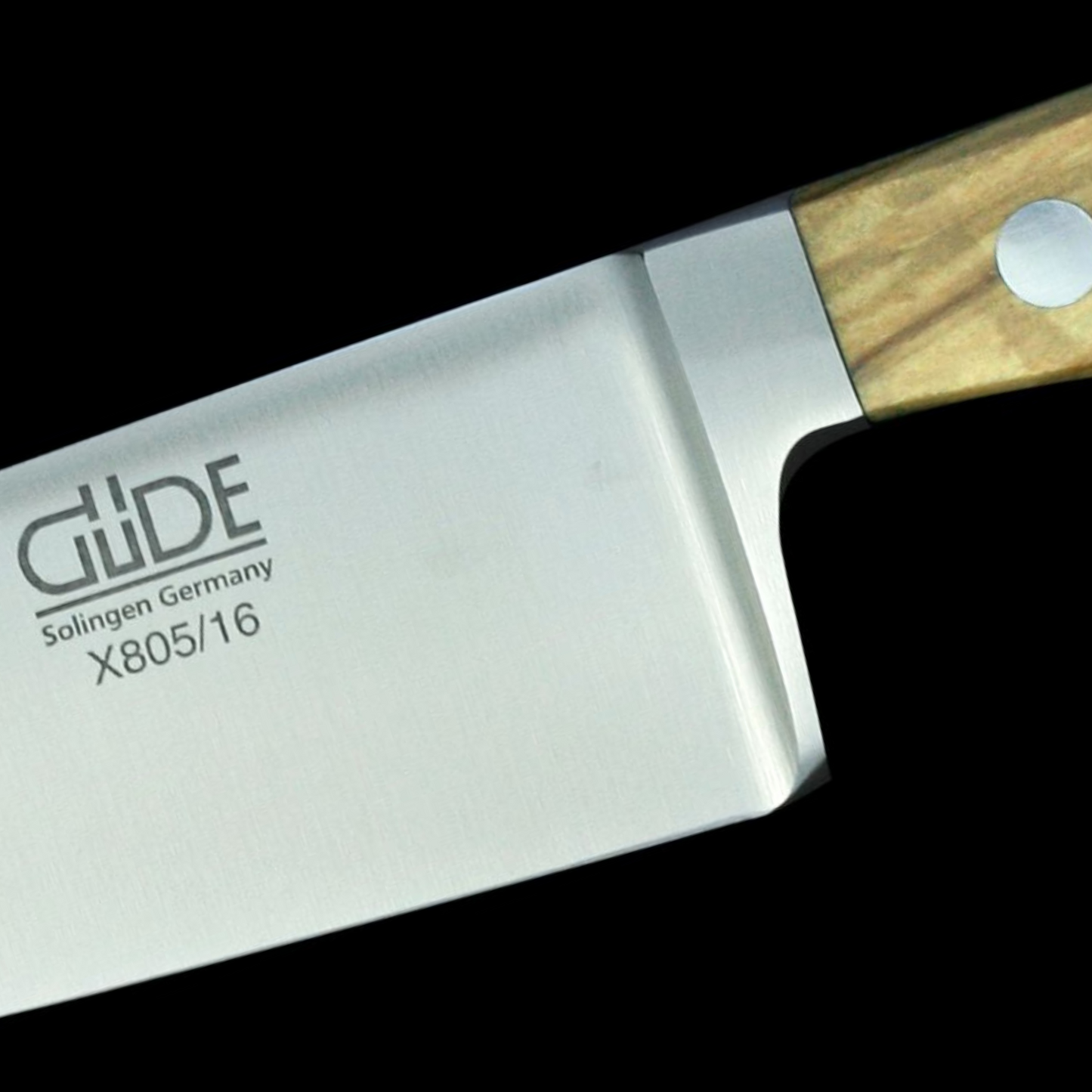 Gude Alpha Olive Series Forged Double Bolster Chef Knife 6", Olivewood Handle - GuedeUSA