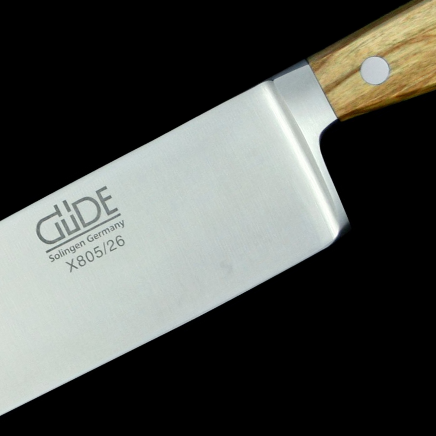Gude Alpha Olive Series Forged Double Holster Chef Knife 10", Olivewood Handle - GuedeUSA
