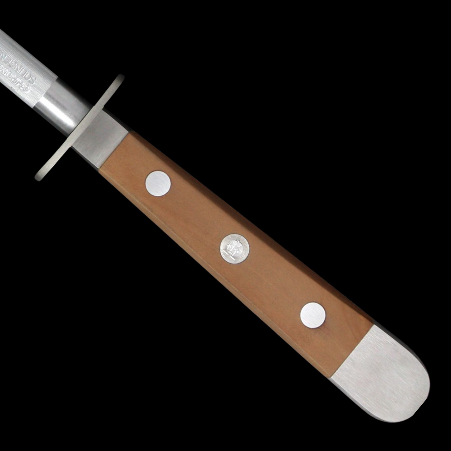 Gude Alpha Birne Series Forged Double Bolster Sharpening Steel 10", Pearwood Handle - GuedeUSA