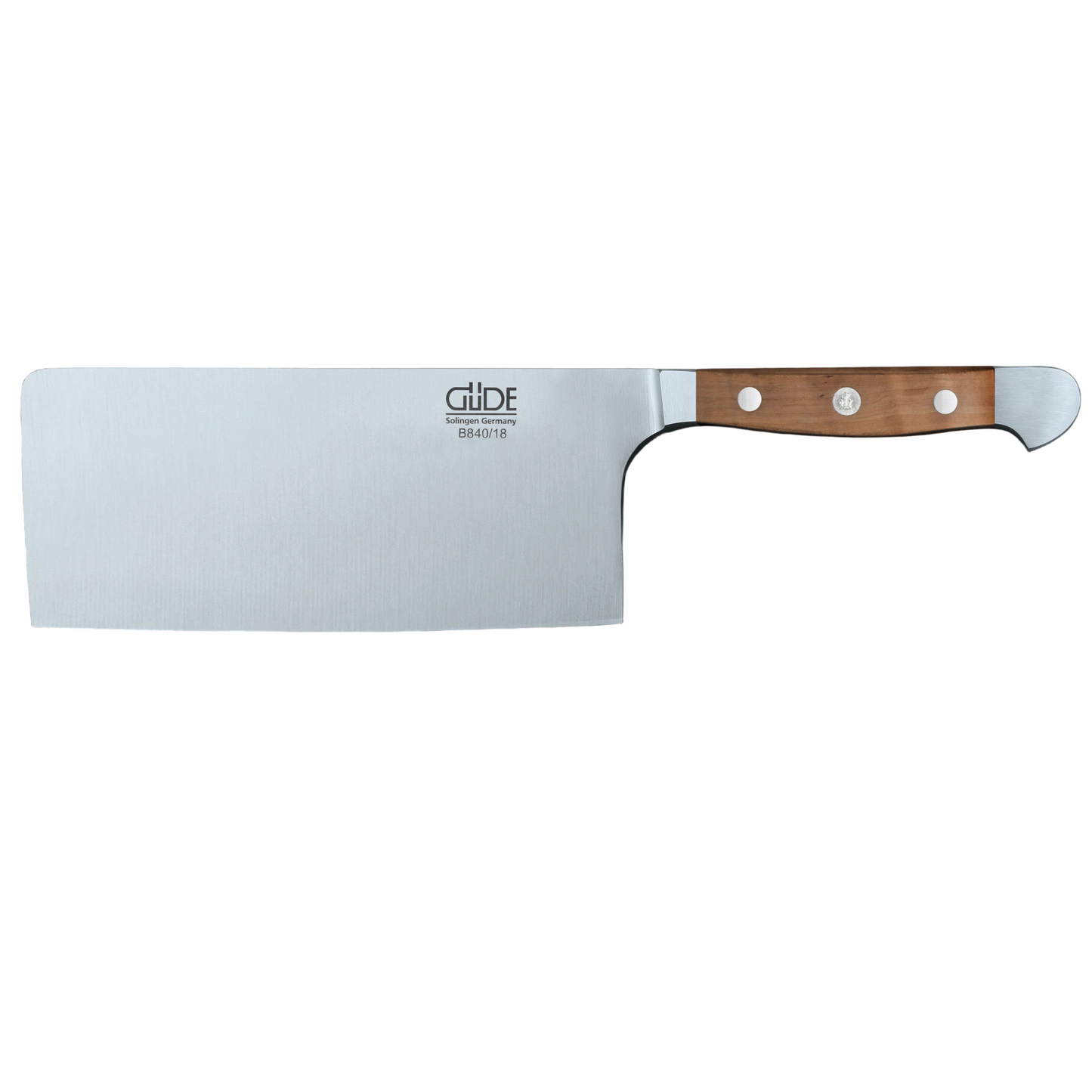 Gude Alpha Pear Series Forged Double Bolster Cleaver 7-in / 10.5-oz, Luxury Pear Wood Handle