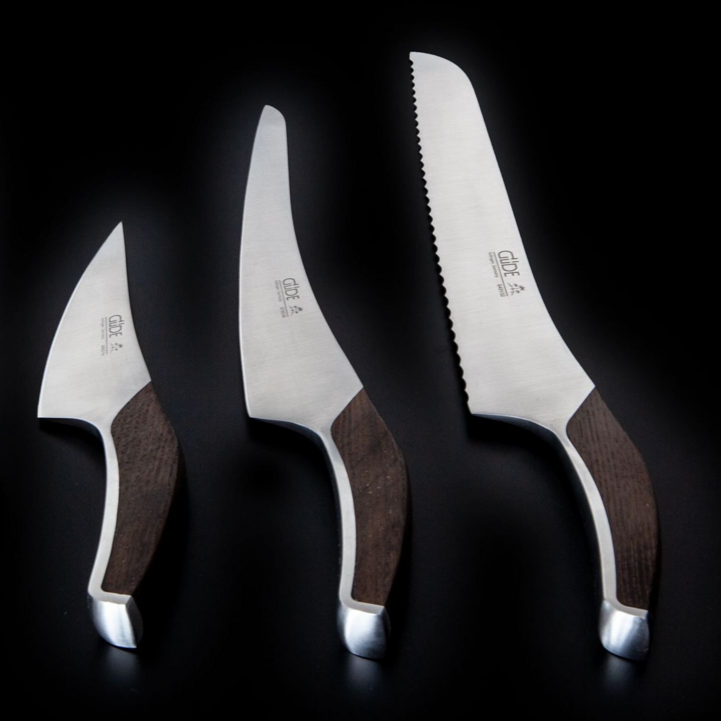 Gude Synchros Series Forged Utility Knife 5", Flamed Oakwood Handle - GuedeUSA