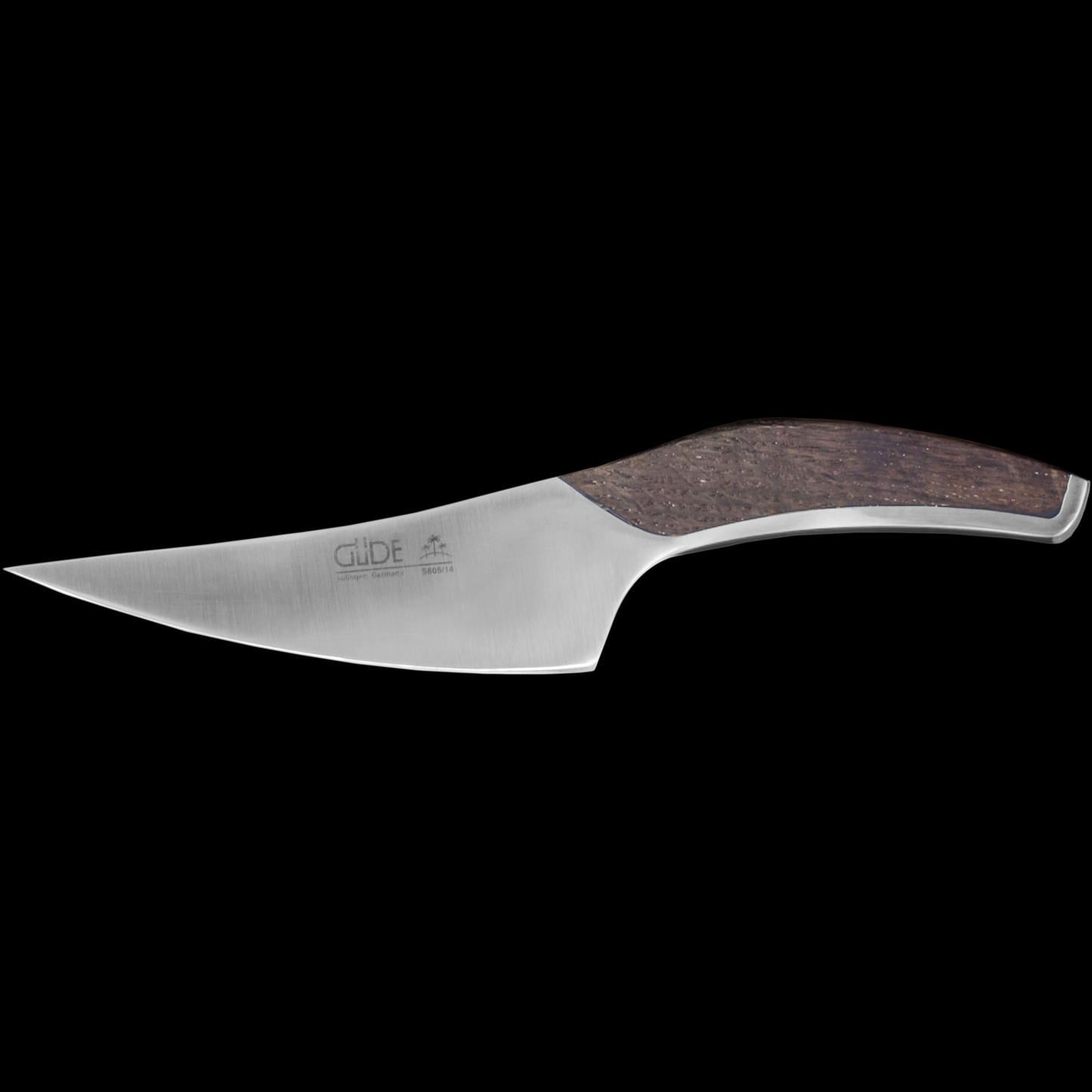 Gude Synchros Series Forged Utility Knife 5", Flamed Oakwood Handle - GuedeUSA