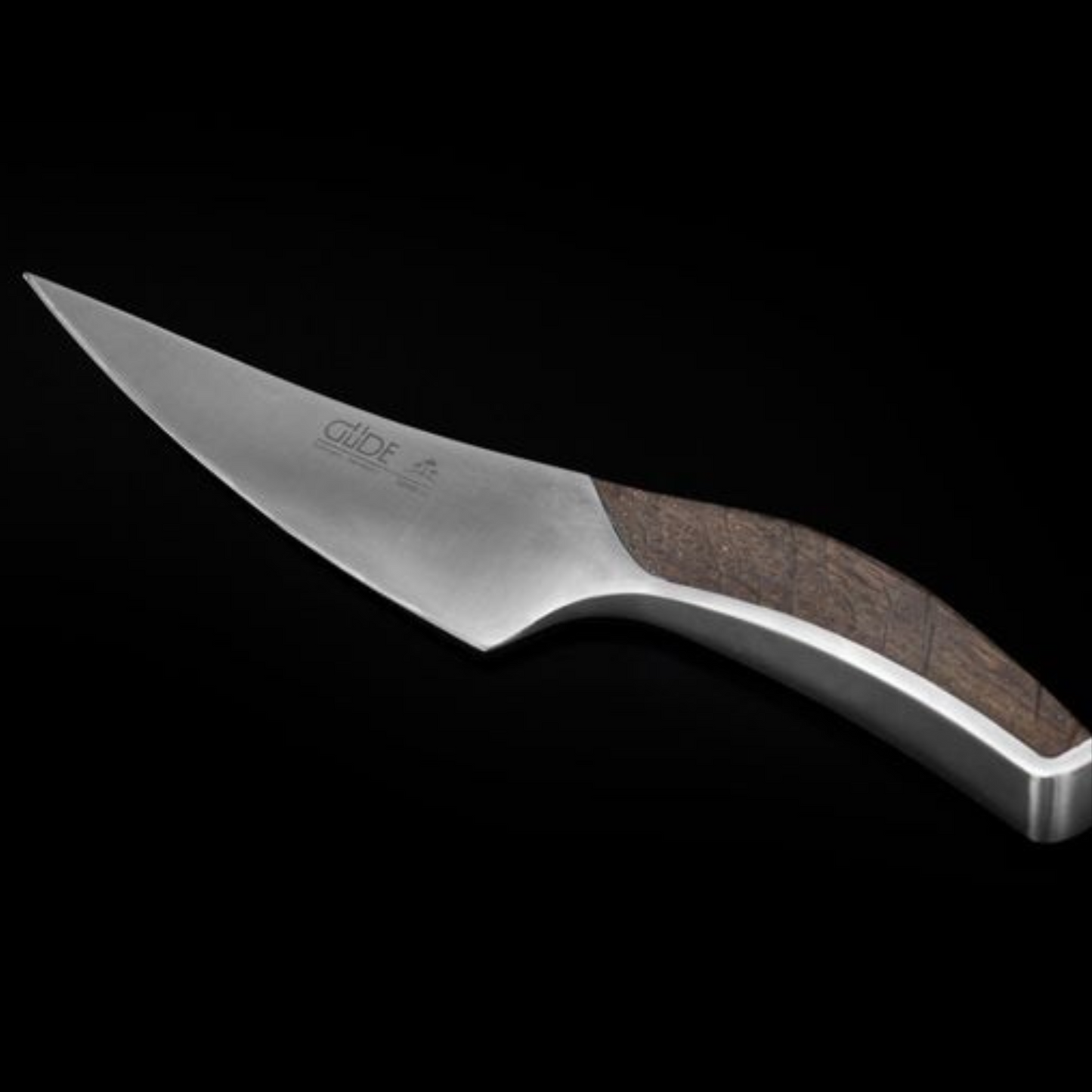 Gude Synchros Series Forged Utility Knife 5", Flamed Oakwood Handle - GuedeUSA