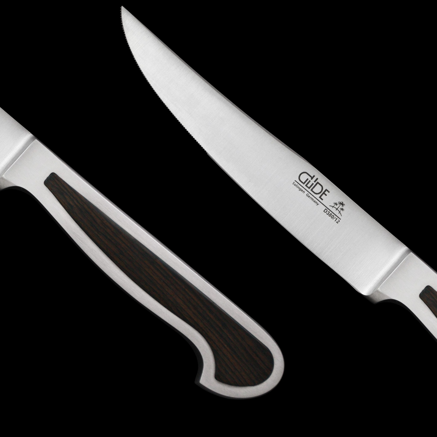 Gude Delta Series Forged Double Bolster Porterhouse Steak Knife 4 1/2", African Black Wood Handle - GuedeUSA