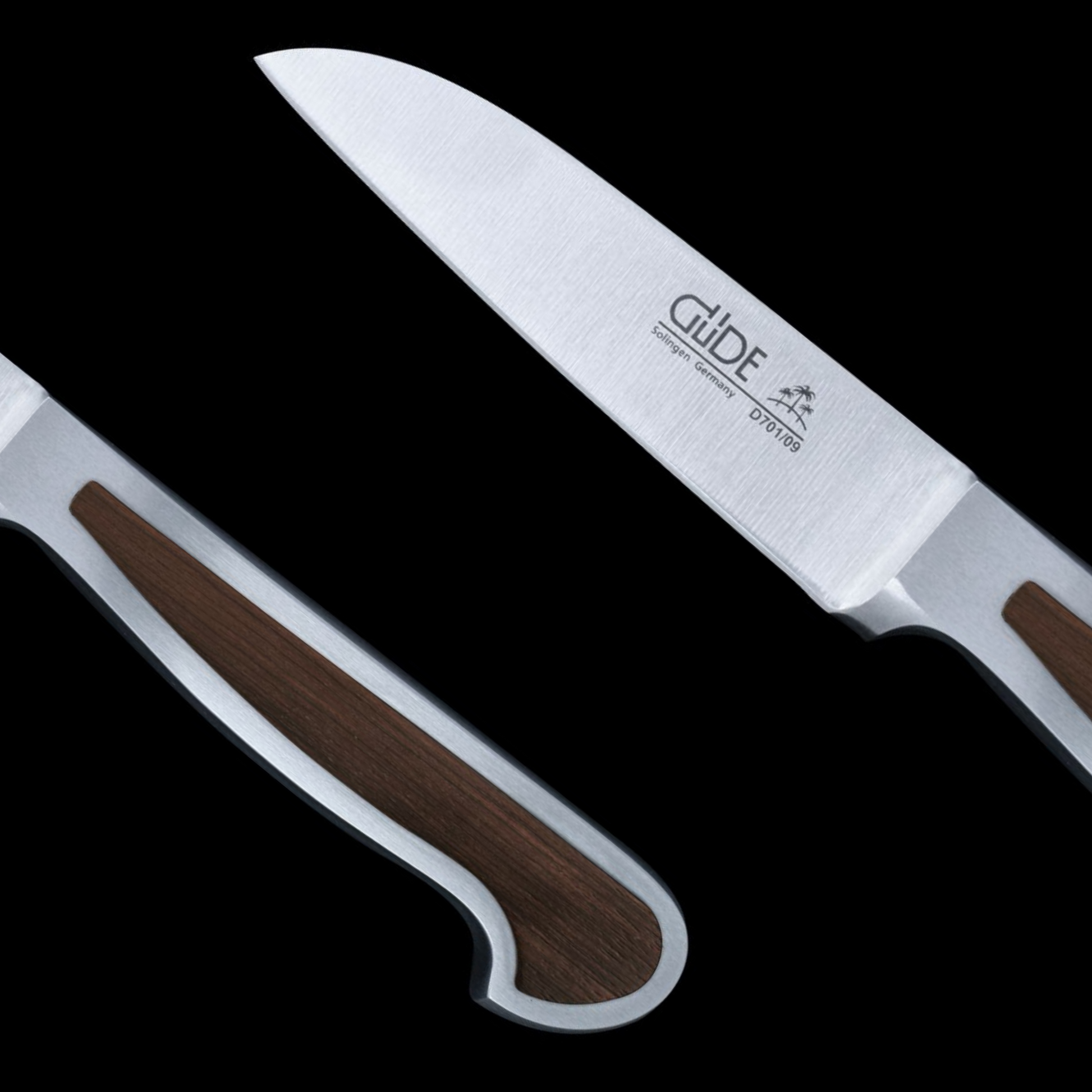 Gude Delta Series Forged Double Holster Utility Knife 3", African Black Wood Handle - GuedeUSA