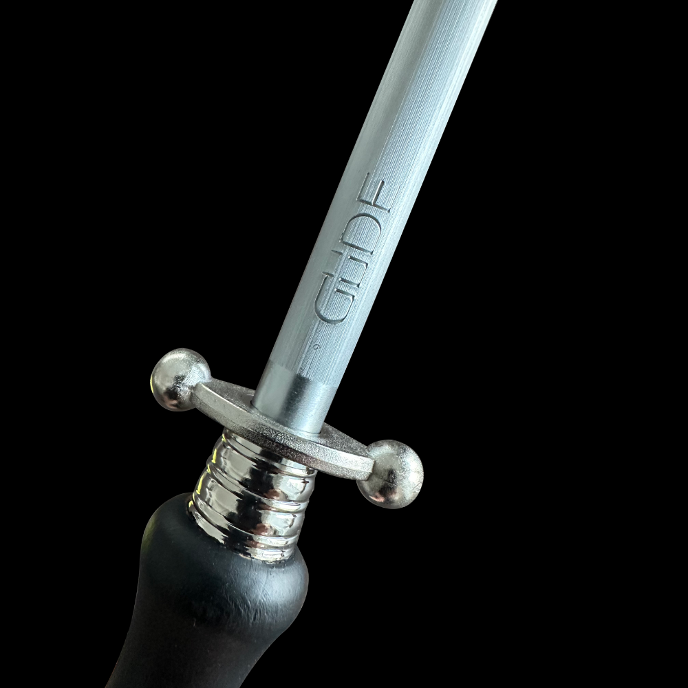 Gude Sigma Series Sharpening Steel 11", Black Choice Wood Handle - GuedeUSA