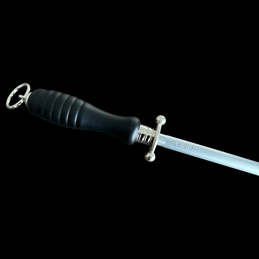 Gude Sigma Series Sharpening Steel 11", Black Choice Wood Handle - GuedeUSA