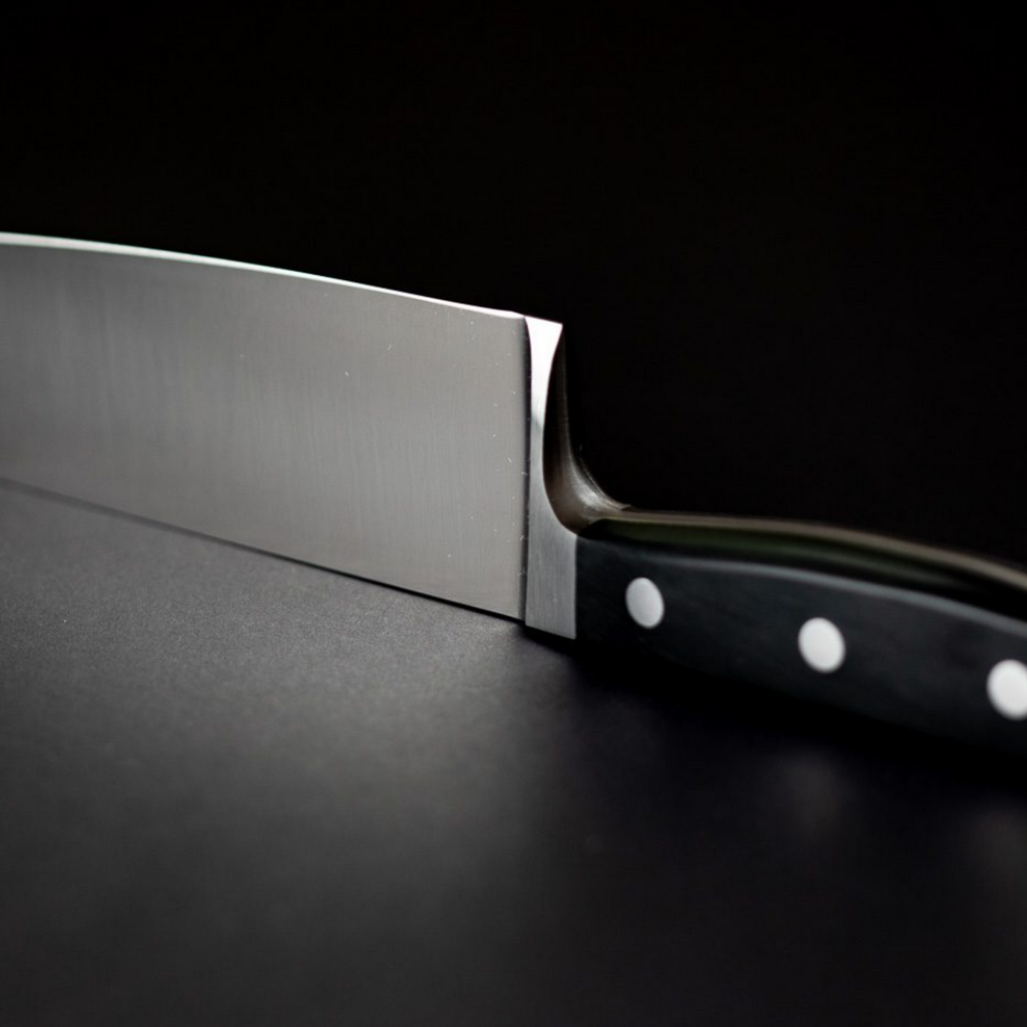 Gude Alpha Series Forged Double Holster Chef's Knife 8", Black Hostaform Handle - GuedeUSA