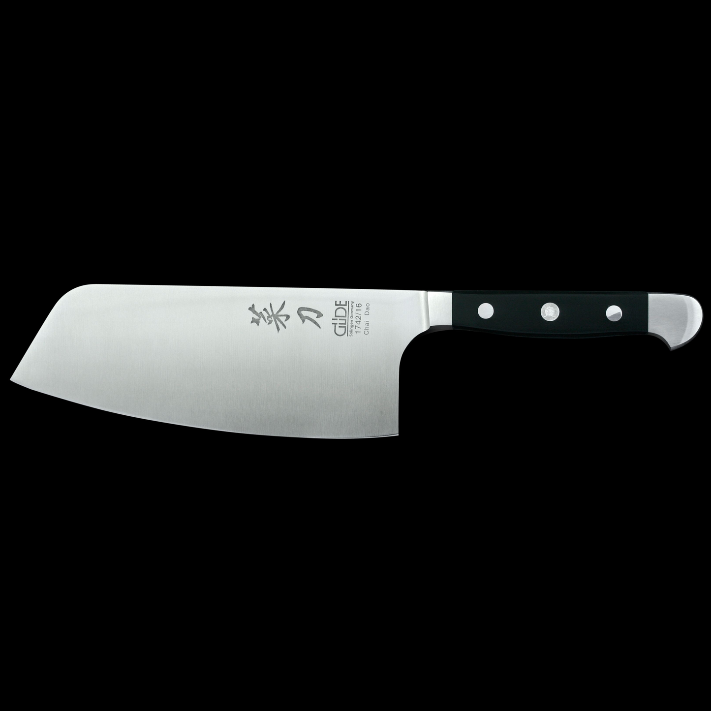 Gude Alpha Series Forged Double Bolster Chinese Chef's Knife 6", Black Hostaform Handle - GuedeUSA