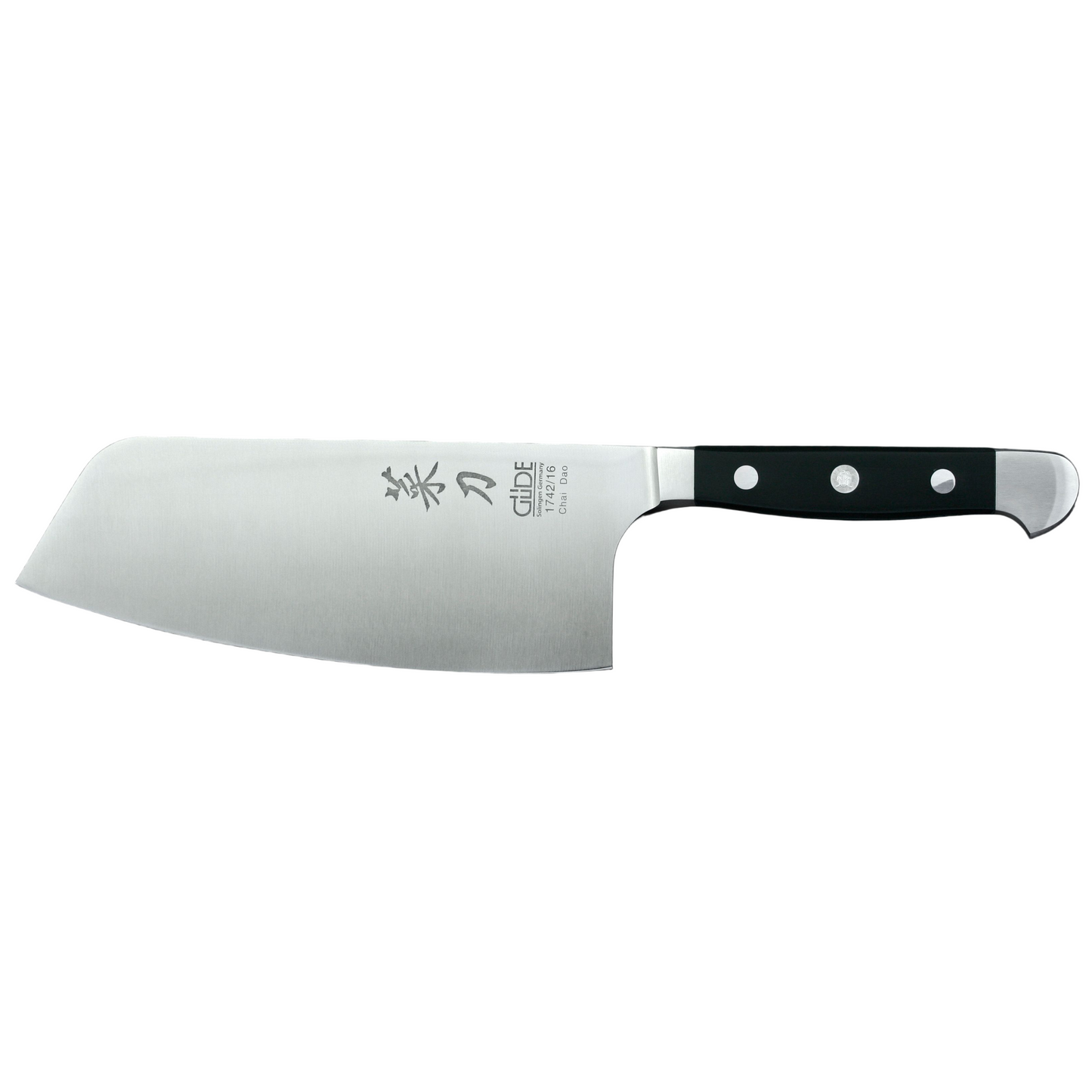 Gude Alpha Series Forged Double Bolster Chinese Chai Dao Chef's Knife 6-in, Black Hostaform Handle