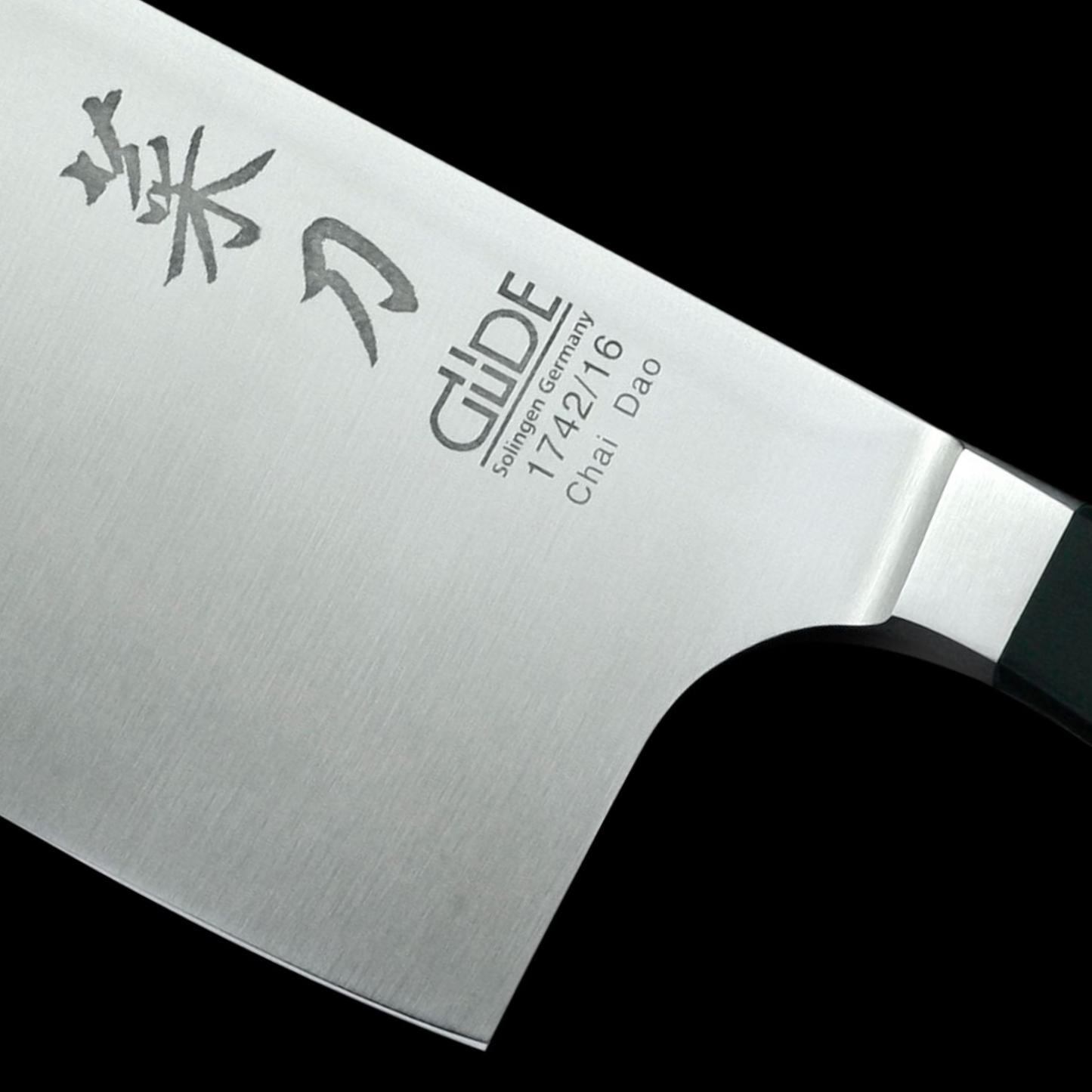 Gude Alpha Series Forged Double Bolster Chinese Chef's Knife 6", Black Hostaform Handle - GuedeUSA
