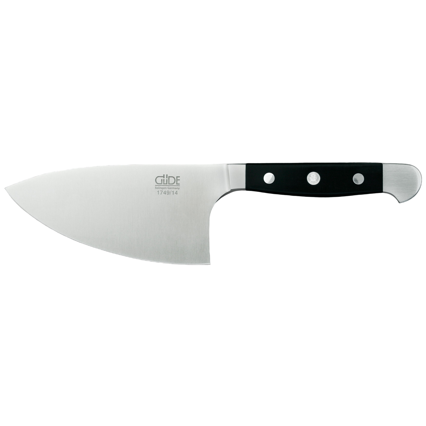 Gude Alpha Series Forged Double Bolster Herb Knife 5-in, Black Hostaform Handle