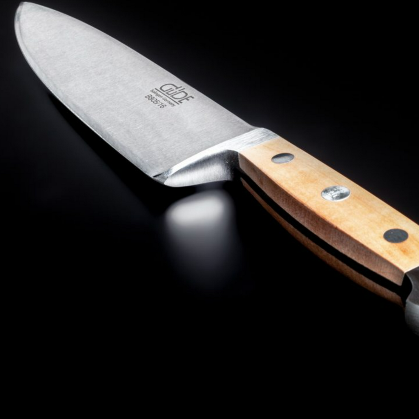 Gude Alpha Birne Series Forged Double Bolster Chef's Knife 8", Pearwood Handle - GuedeUSA