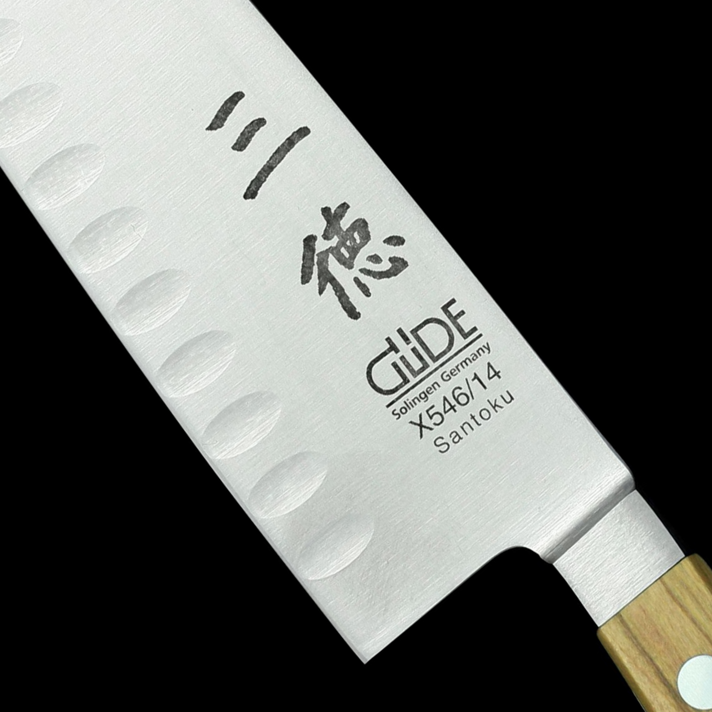 Gude Alpha Olive Series Forged Double Bolster Santoku Knife 5", Olivewood Handle and Granton Edge - GuedeUSA