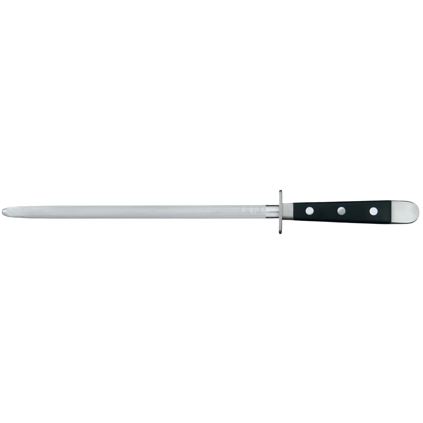 Gude Alpha Series Forged Double Bolster Sharpening Steel 10-in, Hostaform Black Handle