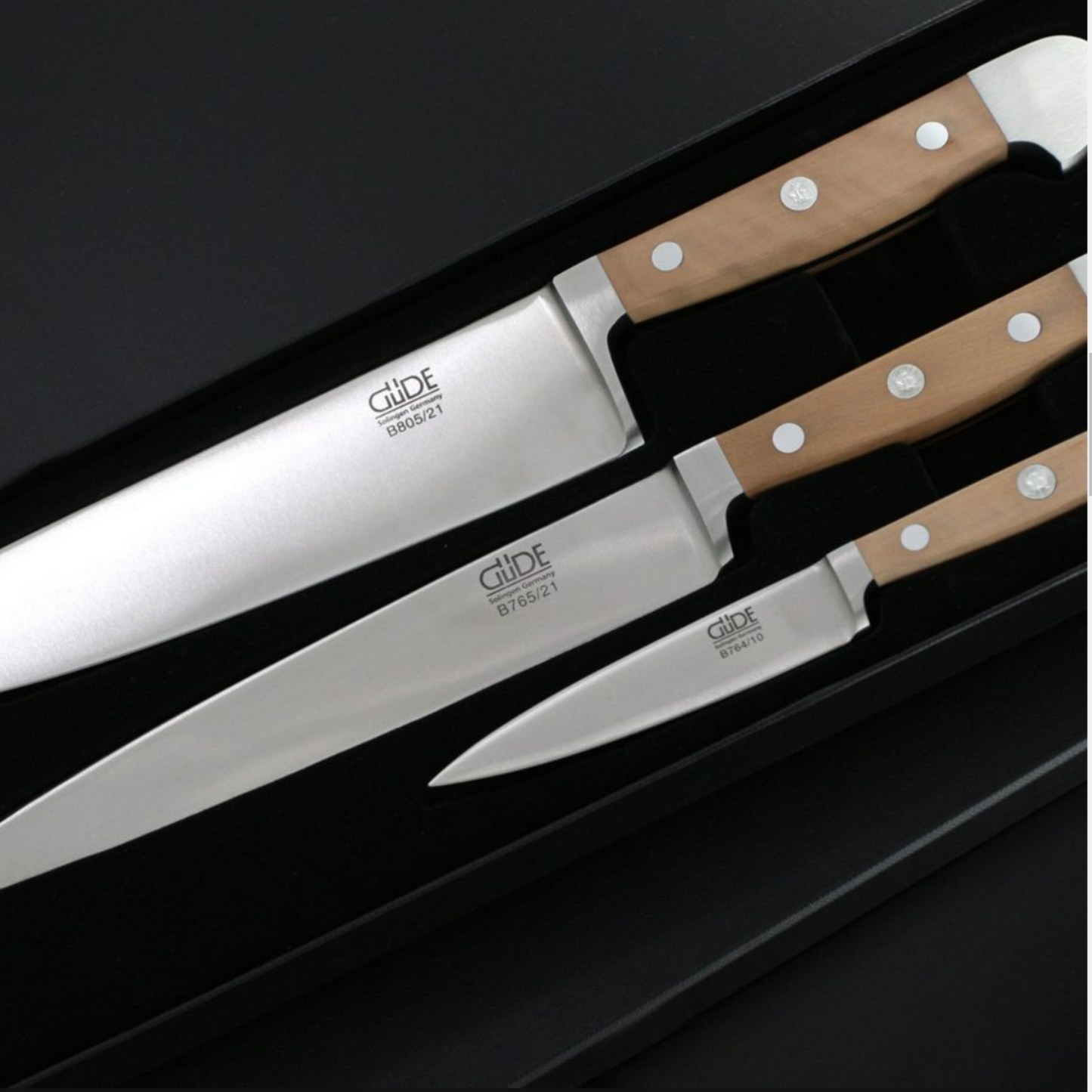 Gude Alpha Birne Series Forged Double Bolster Utility Knife 3", Pearwood Handle - GuedeUSA