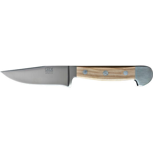 Gude Alpha Olive Series Forged Double Bolster Bavarian Utility Knife 4-in, Olivewood Handle - Gude Shop USA