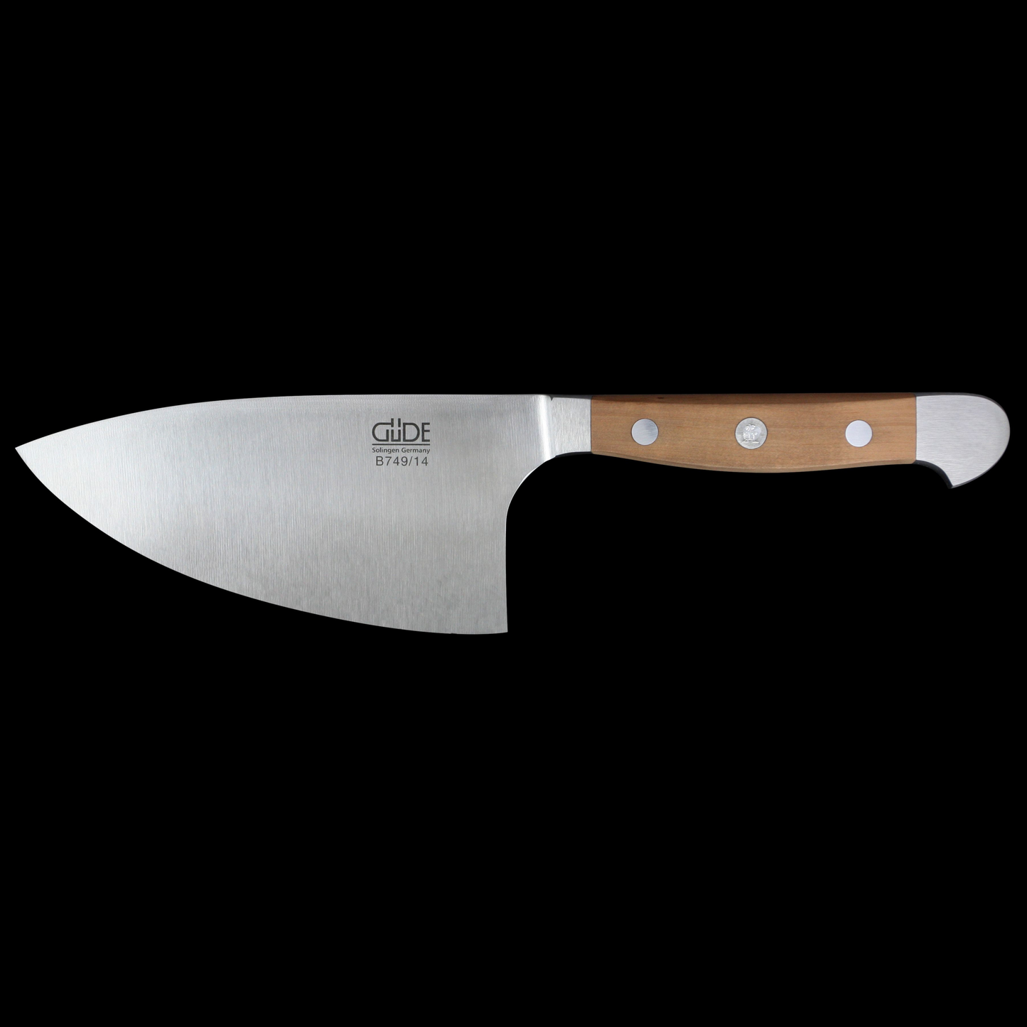 Gude Alpha Birne Series Forged Double Bolster Herb Knife 5", Pearwood Handle - GuedeUSA
