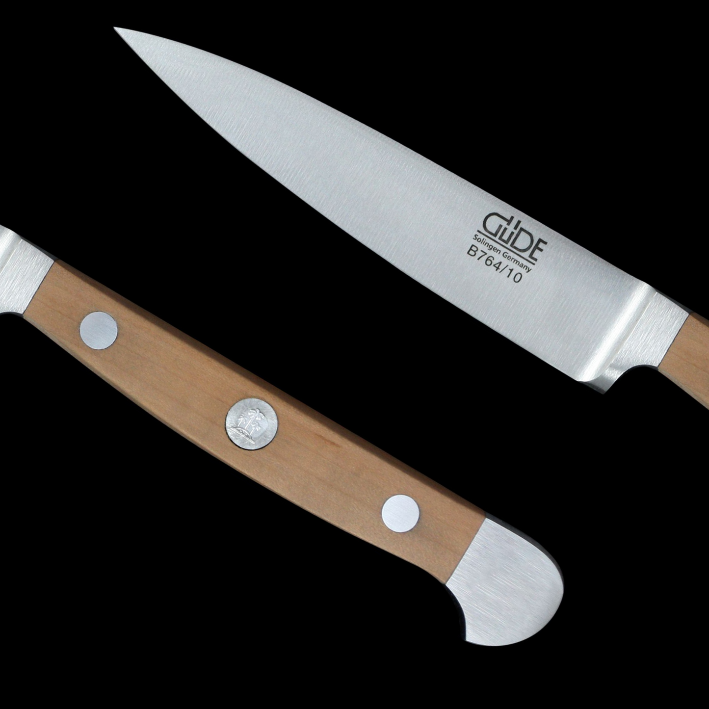 Gude Alpha Birne Series Forged Double Bolster Paring Knife 4", Pearwood Handle - GuedeUSA
