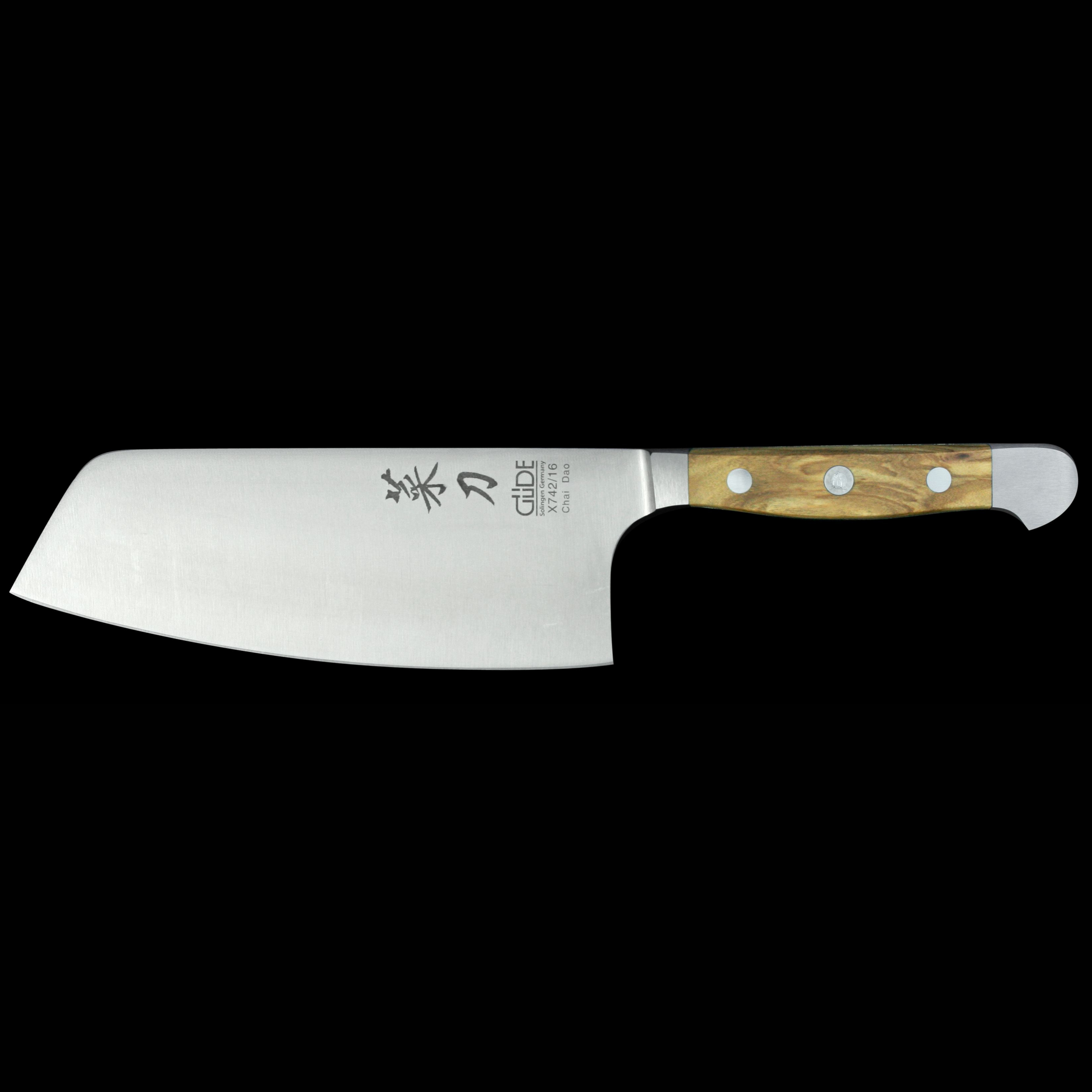 Gude Alpha Olive Series Forged Double Bolster Chinese Chef Knife 6", Olivewood Handle - GuedeUSA
