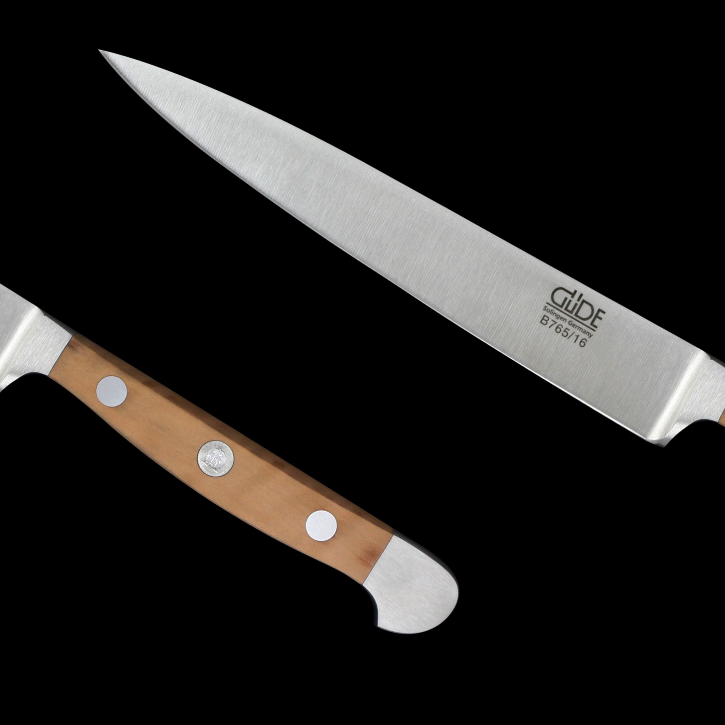 Gude Alpha Birne Series Forged Double Bolster Slicing Knife 6", Pearwood Handle - GuedeUSA