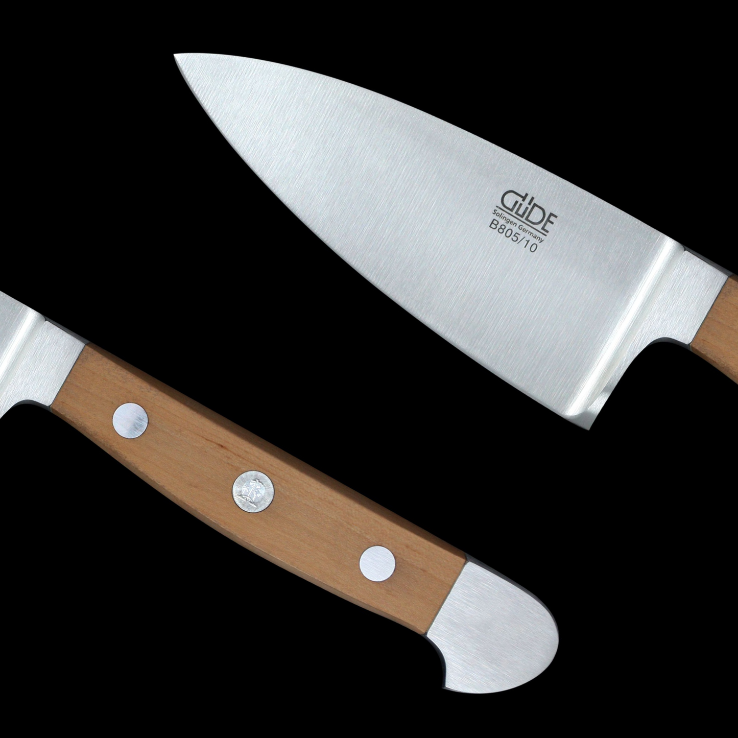 Gude Alpha Birne Series Forged Double Bolster Hard Cheese Knife 3", Pearwood Handle - GuedeUSA