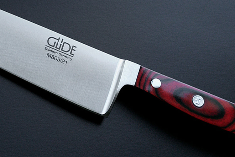 Güde Alpha Mikarta series, full tang knives handled in compressed cotton and resin