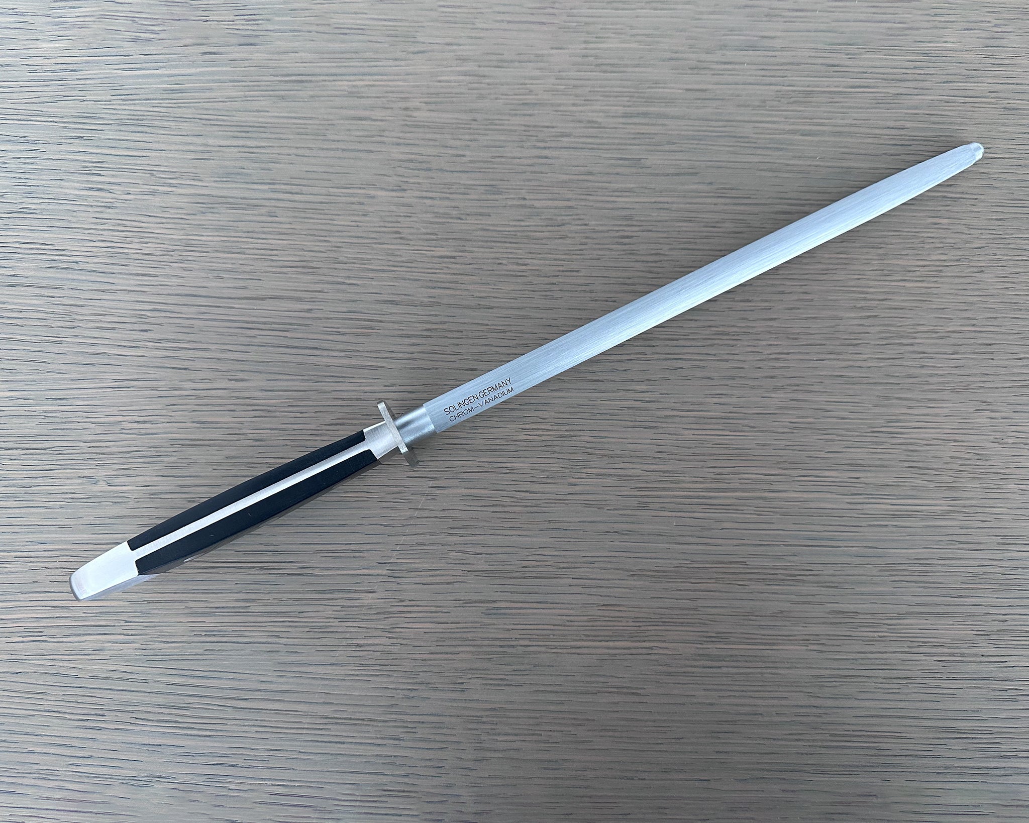 Güde Alpha Series Sharpening Steel 10-inch, forged from a single bar of steel for a harder, thicker blade