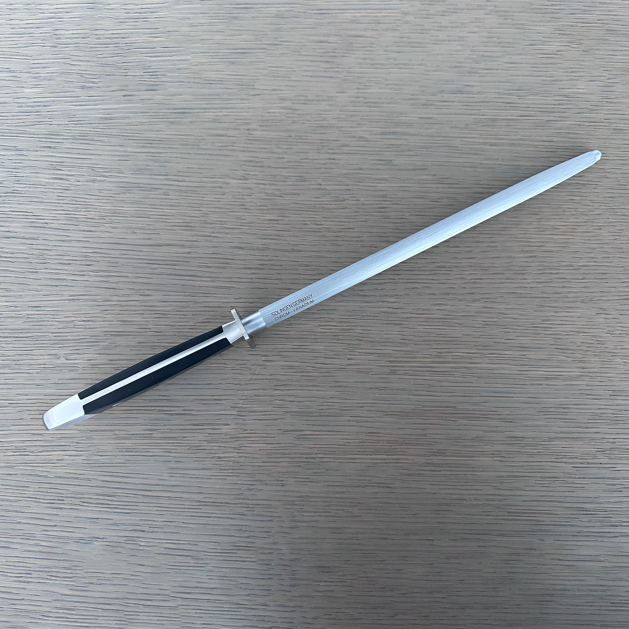 Güde Alpha Series Sharpening Steel 10-inch, forged from a single bar of steel for a harder, thicker blade