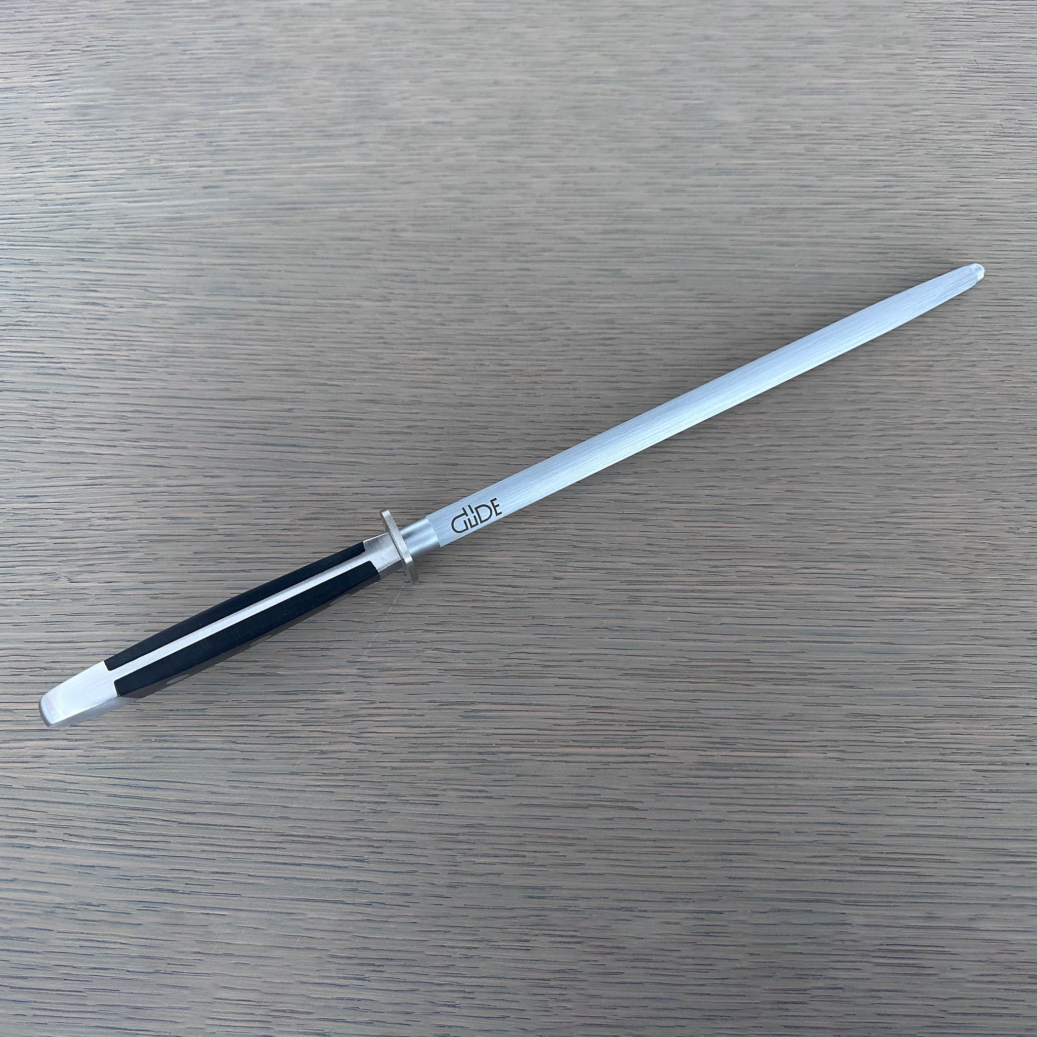 Güde Alpha Sharpening Steel 10-in with black Hostaform handle, hand-forged in Solingen, Germany