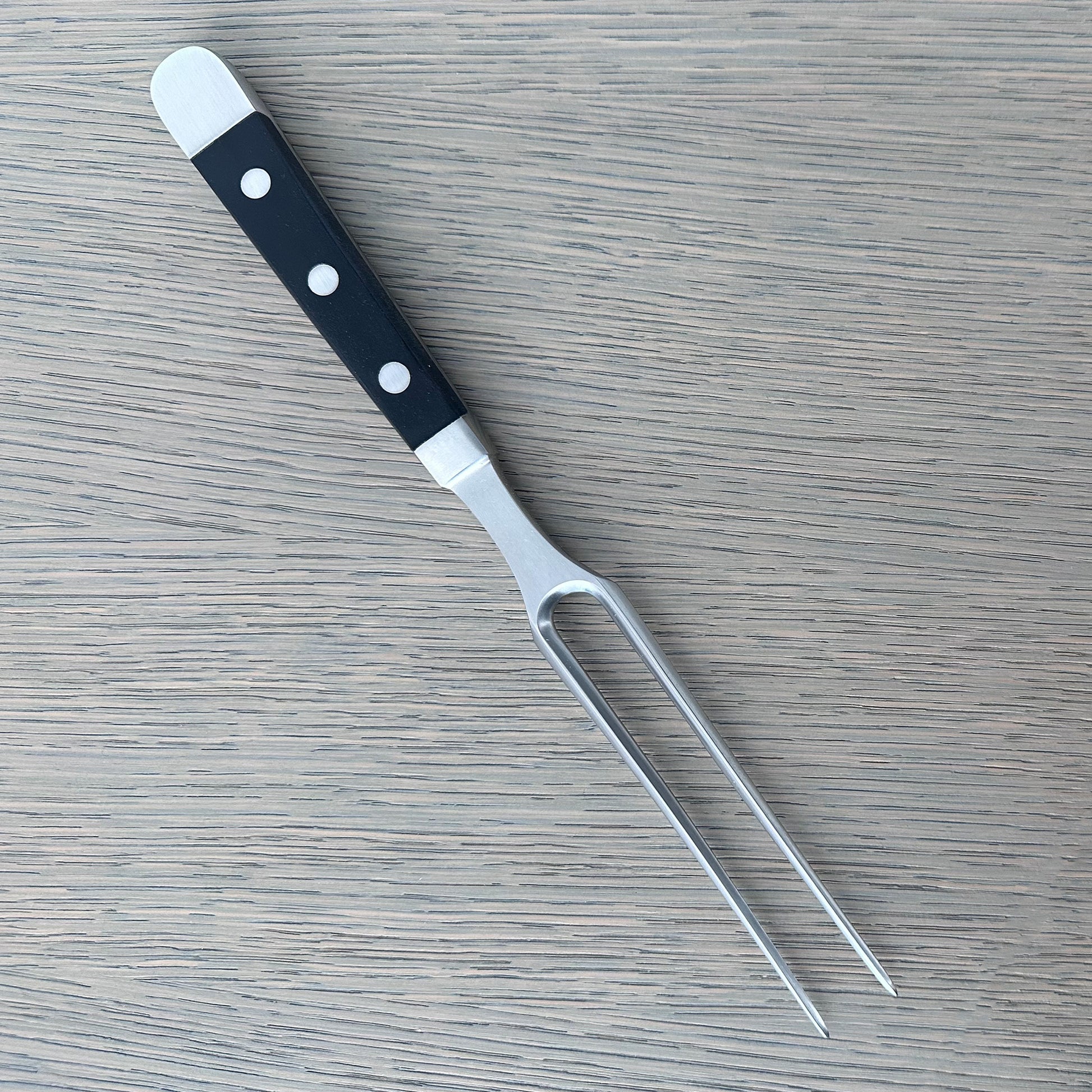 Gude Alpha Series Forged Double Bolster Meat Fork 6-in, Black Hostaform Handle – Gude Shop USA