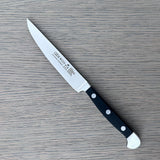 Gude Alpha Series Forged Double Bolster Serrated Steak Knife 4-1/2-in,  Black Hostaform Handle – Gude Shop USA