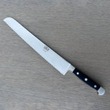 Gude Alpha Series Forged Double Bolster Serrated Bread Knife 12-in, Black Hostaform Handle – Gude Shop USA
