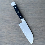 Gude Alpha Series Forged Double Bolster Hollow Edge Santoku Knife 5-in, Black Hostaform Handle – Gude Shop USA