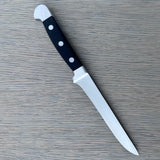 Gude Alpha Series Forged Double Bolster Boning Knife 5-in, Black Hostaform Handle – Gude Shop USA