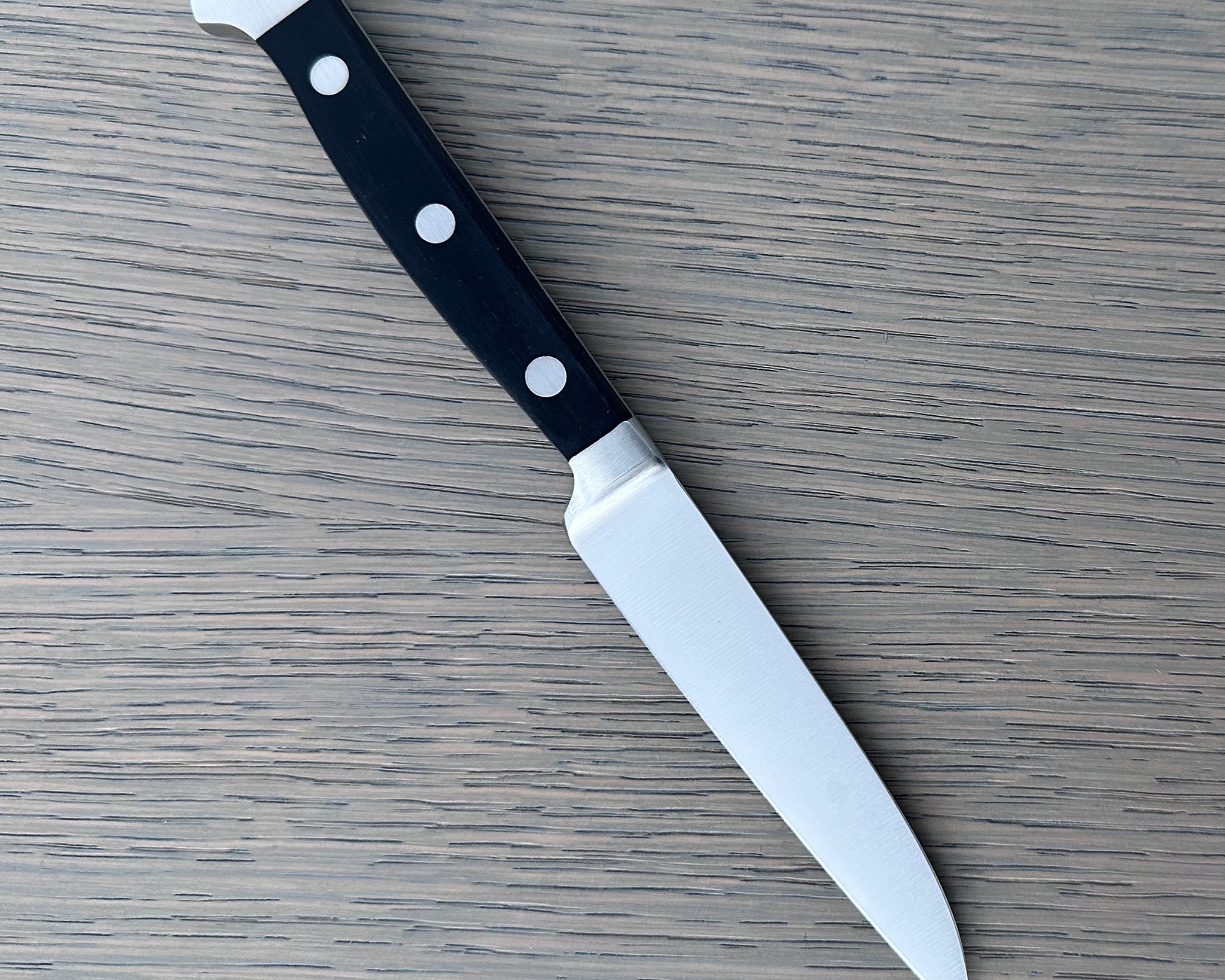 Güde Alpha Series Paring Knife 3.5-inch, forged from a single bar of steel for a harder, thicker blade