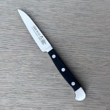 Güde Alpha Paring Knife 3.5-in with black Hostaform handle, hand-forged in Solingen, Germany