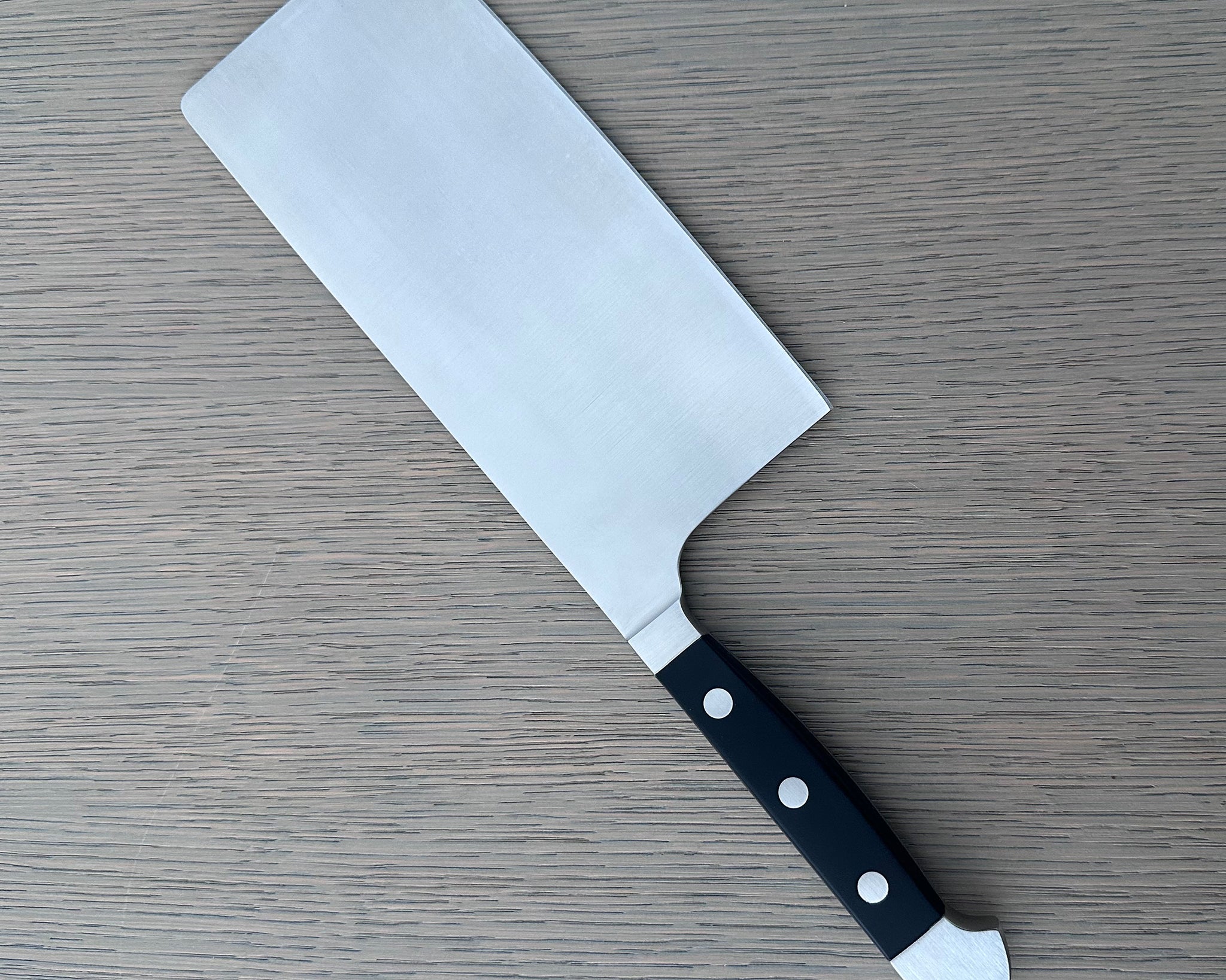 Gude Alpha Series Forged Double Bolster Cleaver 7-in / 14.1-oz, Black Hostaform Handle – Gude Shop USA