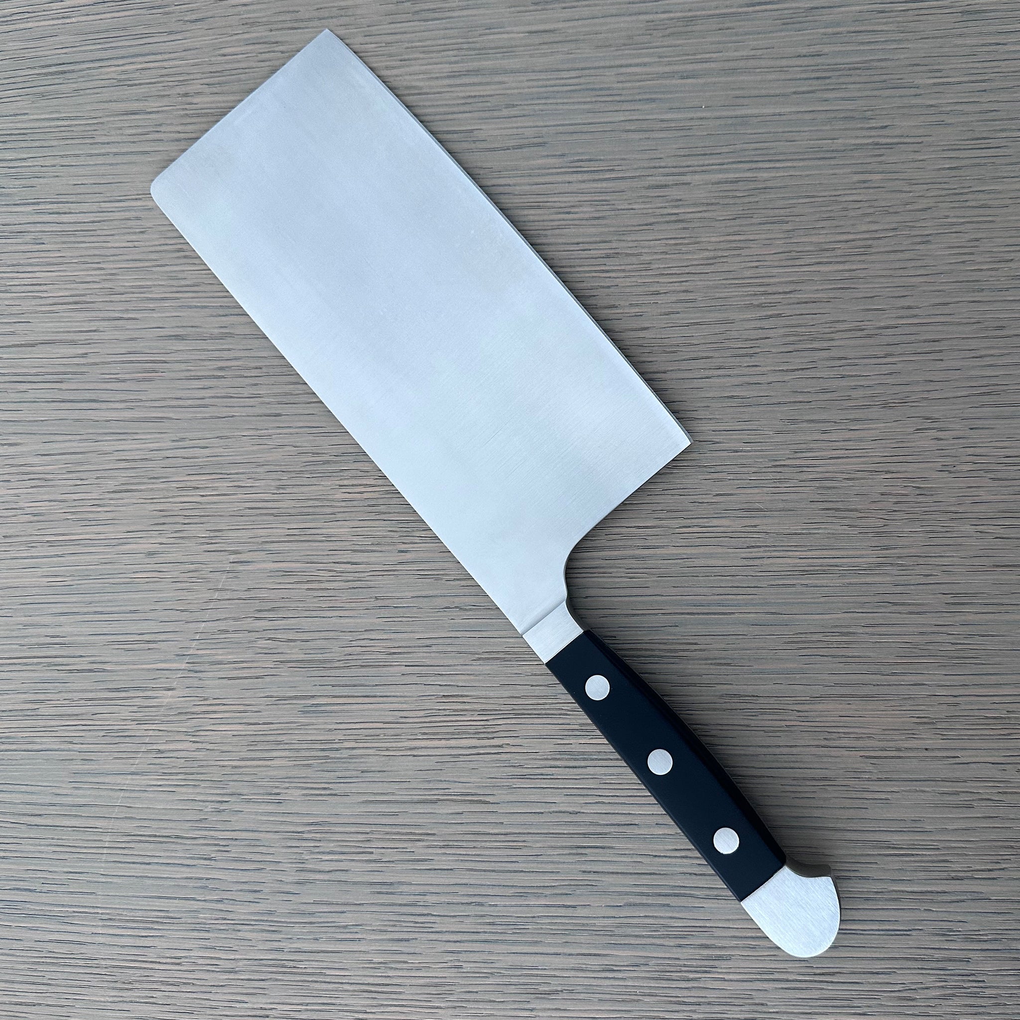 Gude Alpha Series Forged Double Bolster Cleaver 7-in / 14.1-oz, Black Hostaform Handle – Gude Shop USA