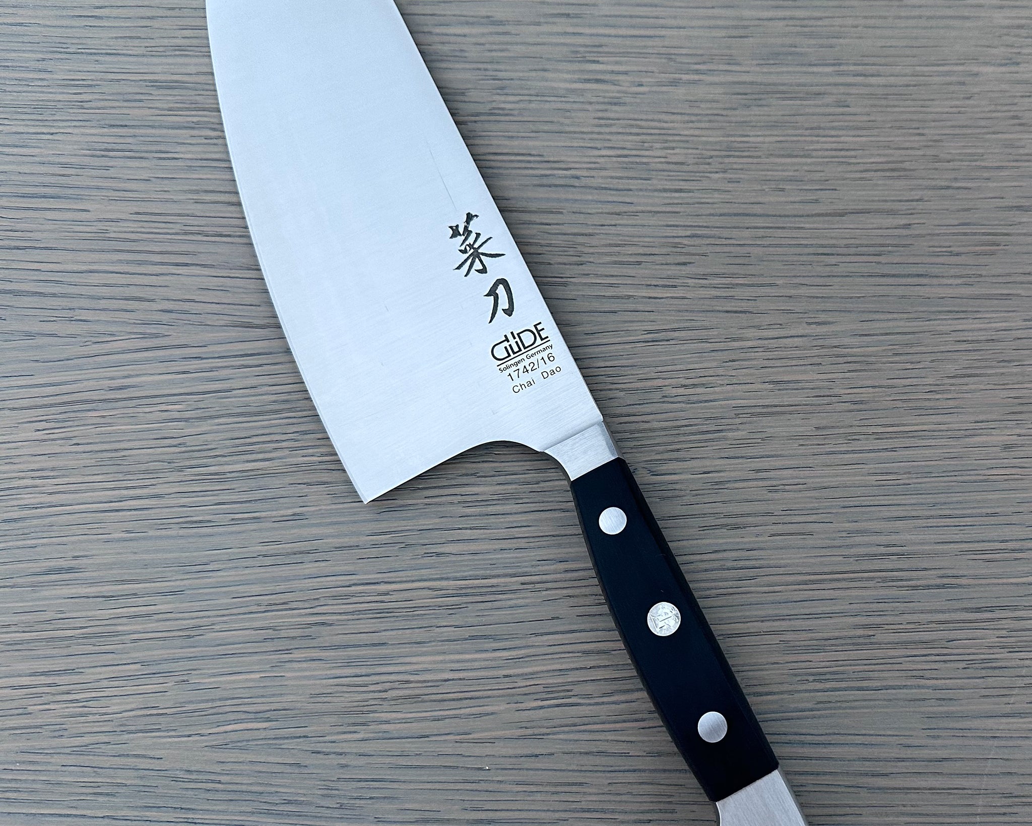 Gude Alpha Series Forged Double Bolster Chinese Chai Dao Chef's Knife 6-in, Black Hostaform Handle – Gude Shop USA