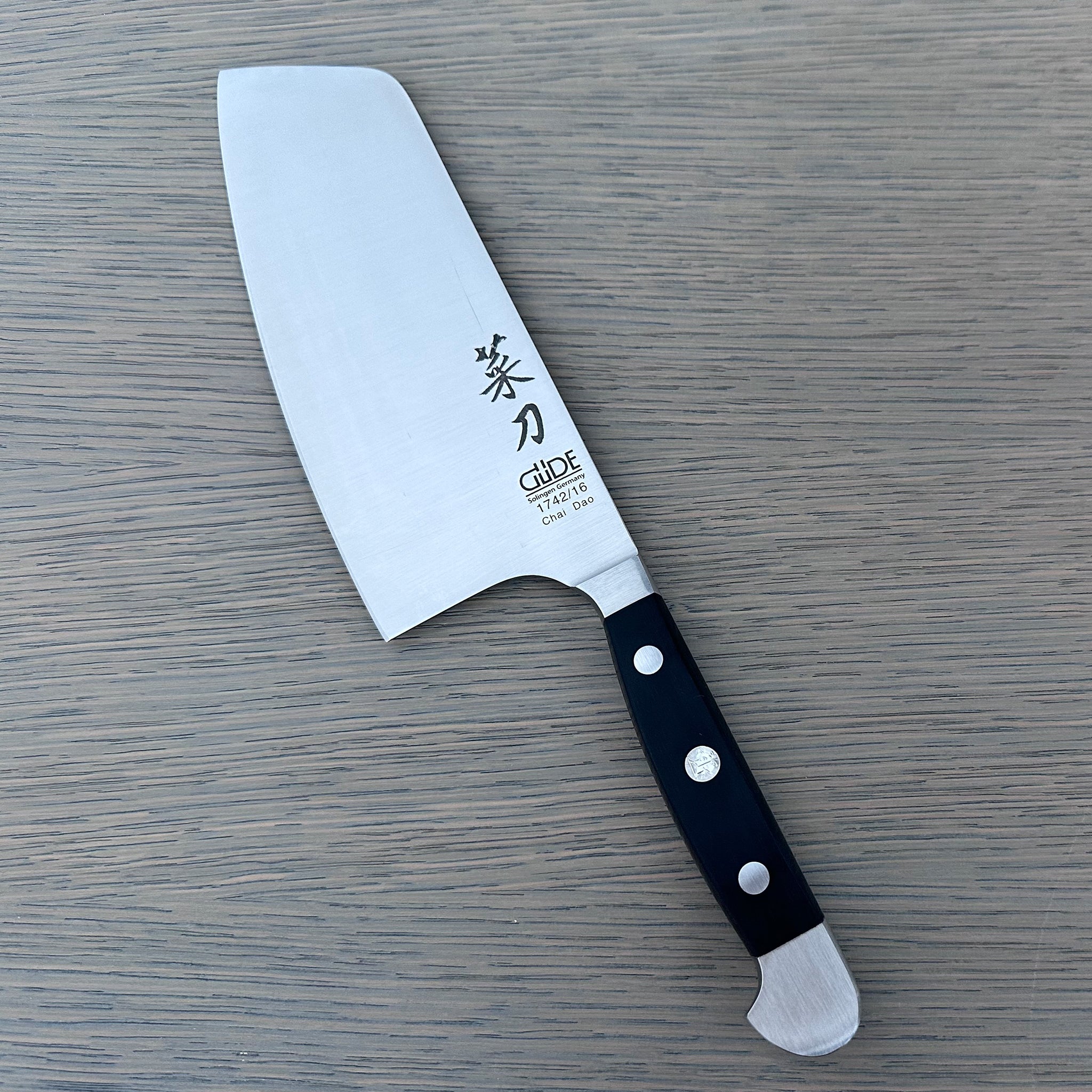 Gude Alpha Series Forged Double Bolster Chinese Chai Dao Chef's Knife 6-in, Black Hostaform Handle – Gude Shop USA
