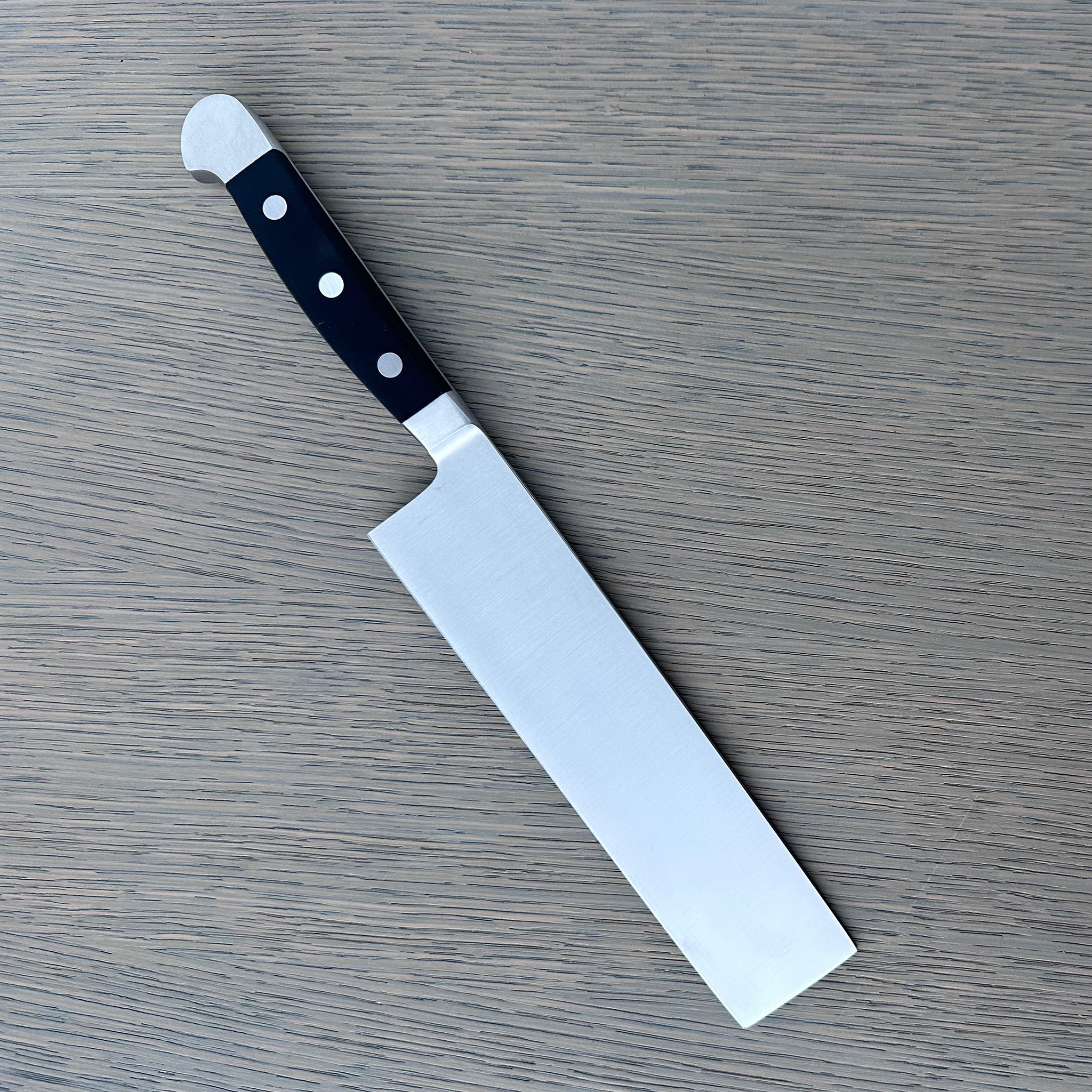 Güde Alpha Nakiri Knife 7-inch, straight-edged Japanese knife for vegetable cuts